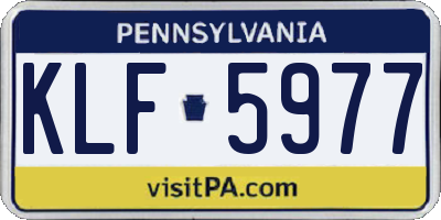 PA license plate KLF5977