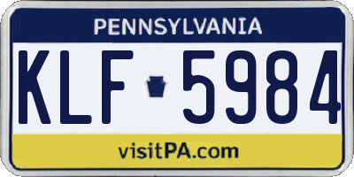 PA license plate KLF5984