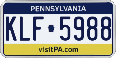 PA license plate KLF5988