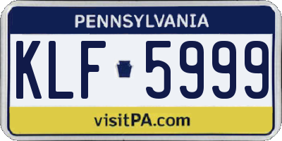 PA license plate KLF5999