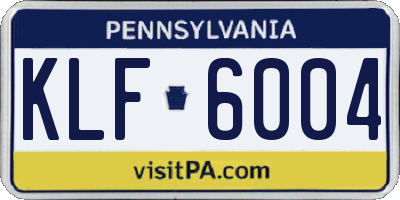 PA license plate KLF6004