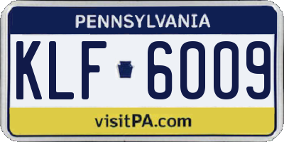 PA license plate KLF6009