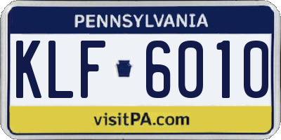 PA license plate KLF6010