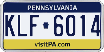 PA license plate KLF6014