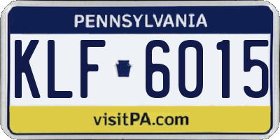 PA license plate KLF6015
