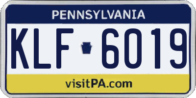 PA license plate KLF6019