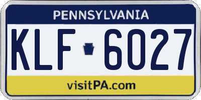 PA license plate KLF6027