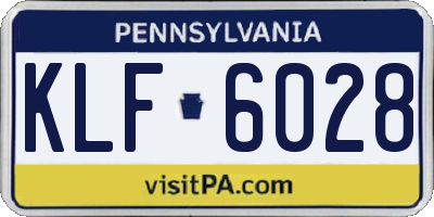 PA license plate KLF6028