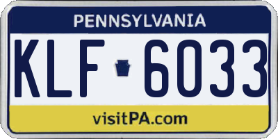 PA license plate KLF6033