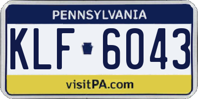 PA license plate KLF6043
