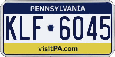 PA license plate KLF6045
