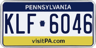 PA license plate KLF6046