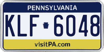 PA license plate KLF6048