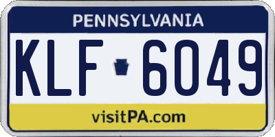 PA license plate KLF6049