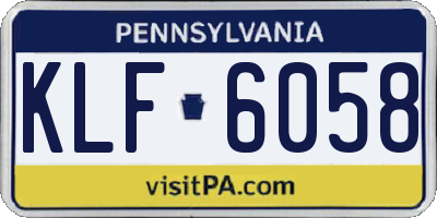 PA license plate KLF6058
