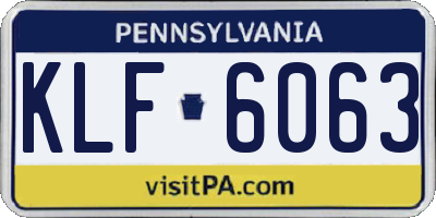 PA license plate KLF6063