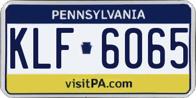 PA license plate KLF6065