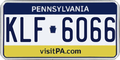 PA license plate KLF6066