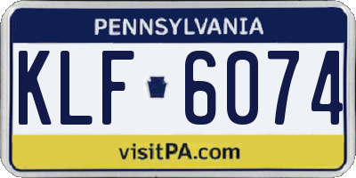 PA license plate KLF6074