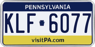PA license plate KLF6077