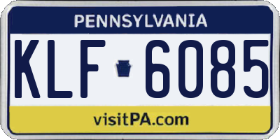 PA license plate KLF6085