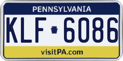 PA license plate KLF6086