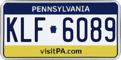 PA license plate KLF6089