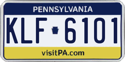 PA license plate KLF6101