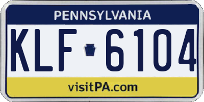 PA license plate KLF6104