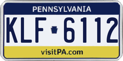 PA license plate KLF6112