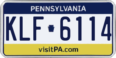PA license plate KLF6114