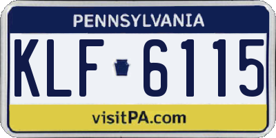 PA license plate KLF6115