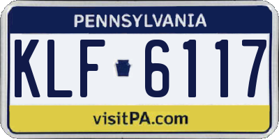 PA license plate KLF6117