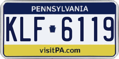 PA license plate KLF6119