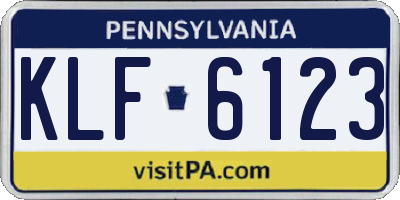 PA license plate KLF6123