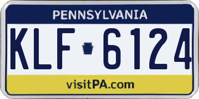 PA license plate KLF6124