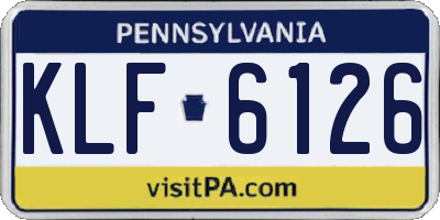 PA license plate KLF6126