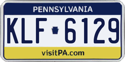 PA license plate KLF6129