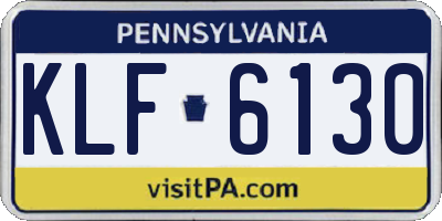 PA license plate KLF6130