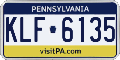 PA license plate KLF6135