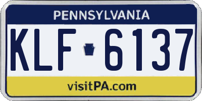 PA license plate KLF6137