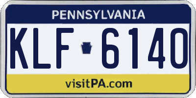PA license plate KLF6140