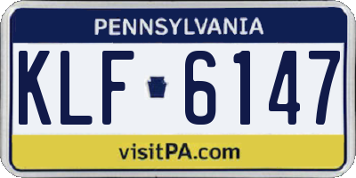 PA license plate KLF6147