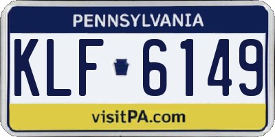 PA license plate KLF6149