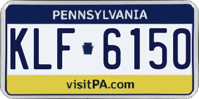 PA license plate KLF6150