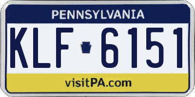 PA license plate KLF6151