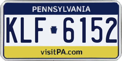 PA license plate KLF6152