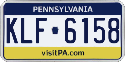 PA license plate KLF6158