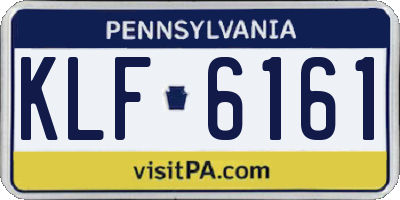 PA license plate KLF6161
