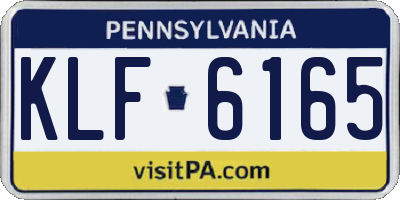 PA license plate KLF6165